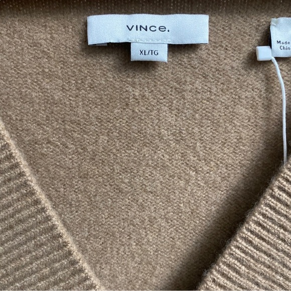 Vince Wool & Cashmere Sweater Dress Sand Shell Size XL NEW - Picture 8 of 14